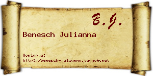 Benesch Julianna névjegykártya